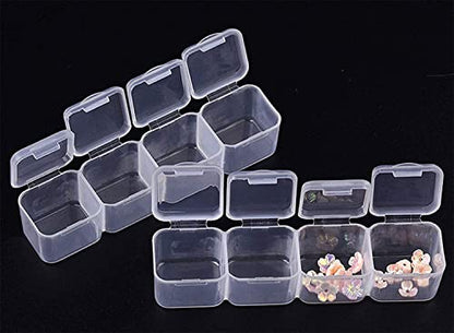 6 Pcs 28 Grids Clear 5D Diamond Painting Embroidery Box, Accessories Storage Containers Adjustable Bead Case with 196 Pcs Label Stickers (28 Grids 6 Pack) - color: 28 Grids 6 Pack