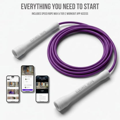 Elevate Rope Jump Rope for Men & Women, 5mm PVC Cable, 10 ft Adjustable - color: Fuchsia