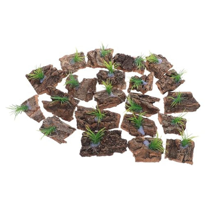 20pcs Natural Cork Bark Reptile Tank Decor Tree Bark Hide for Terrarium Background Climbing Habitat Aquarium Accessory for Lizards Snakes Turtles