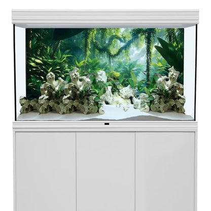 AWERT 48x20 inches Tropicalforest Terrarium Background Green Huge Tree Reptile Habitat Background Polyester Rainforest Aquarium Background - size: 48x20in/120x50cm