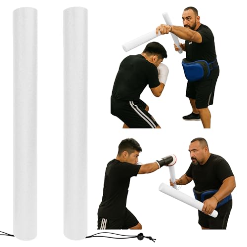 Foam Combat Training Sticks for Boxing and Martial Arts (White) - color: white