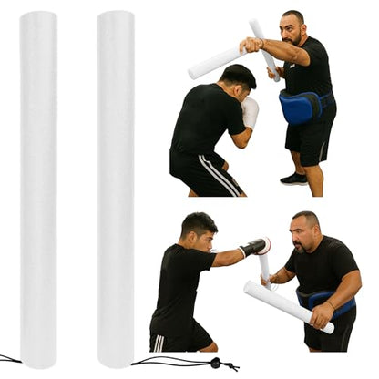 Foam Combat Training Sticks for Boxing and Martial Arts (White) - color: white