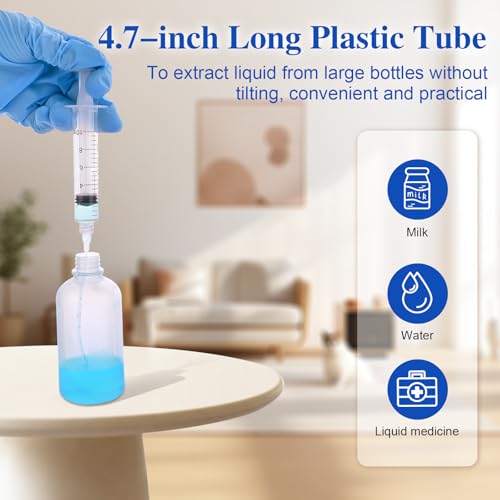 30 Pack 1ml Luer Lock Syringe - Syringes for Liquid with Soft Tube - Individually Pcakaged，Scientific Labs and Measuring, Refilling Inks