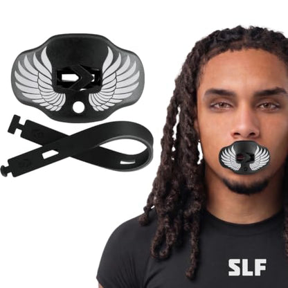 SLEEFS Classic Football Mouthguard with Bold Designs and Removable Strap - color: Icarus Black