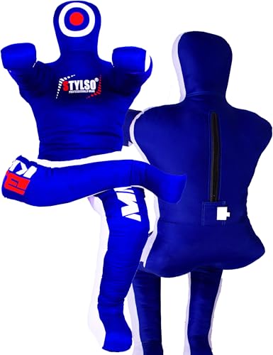 Un-Filled Grappling Dummy Wrestling Dummy Jiu Jitsu Dummy for BJJ MMA Judo Karate Practice Adult Kids - color: Blue, size: 6ft / 72"