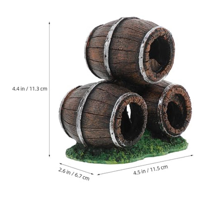 VICASKY Resin Aquarium Broken Barrel Décor Stacked Fish Tank Ornament Wear-Resistant Landscaping Hideout Shelter for Betta and Shrimp Habitat