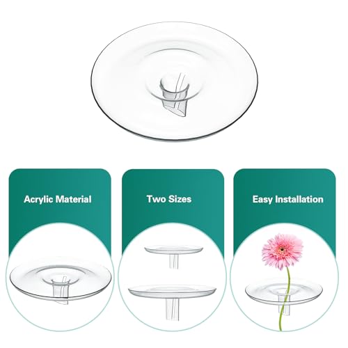 10 PCS Creative Mini Floating Aquarium Plant Holder, Clear Round Floating Floral Arrangement Holder, Simple Style Aquatic Plants Display Stand Mini Vase for Fish Tank Small Single Flower Water Plants