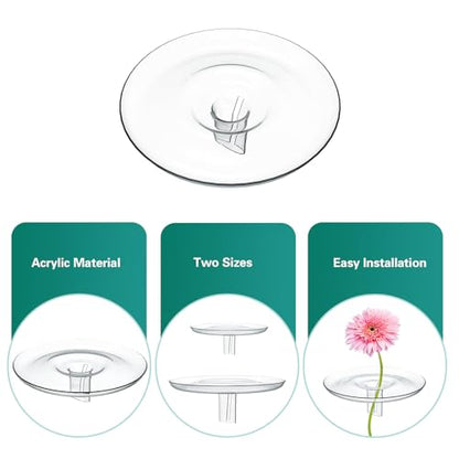 10 PCS Creative Mini Floating Aquarium Plant Holder, Clear Round Floating Floral Arrangement Holder, Simple Style Aquatic Plants Display Stand Mini Vase for Fish Tank Small Single Flower Water Plants