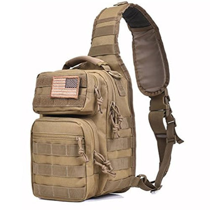 REEBOW GEAR Tactical Sling Bag Single Shoulder Every Day Carry Backpack - color: Style 01 Tan