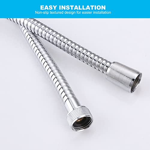 Chrome Finished Shower Hose, 79 Inch SUS 304 Stainless Steel Extra Long Handheld Shower Head Hose for Pet Bathroom Cleaning - color: Chrome, size: 79inch