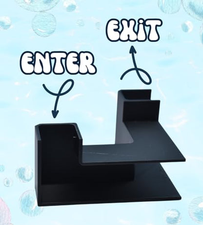 Aquarium Underground Tunnel | Fish & Shrimp Hideout for Aquariums | Unique Underground Viewing Tunnel | Made in USA (Corner Tunnel, Black)