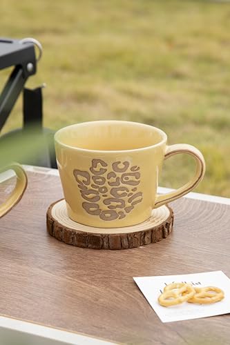 DIHOclub Leopard Coffee Cup Ceramic 3D Wild Animal Inside Mug,Cute Cartoon Handmade Figurine Mugs,Holiday and Birthday Gift for Coffee Milk Tea Lovers,12 OZ (Yellow Leopard) - color: Yellow Leopard