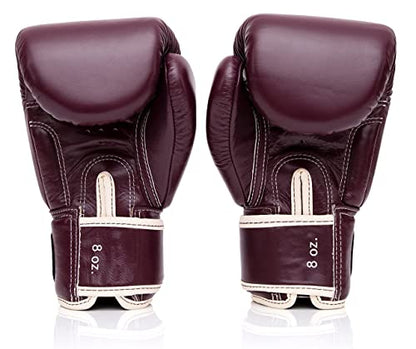Fairtex BGV16 Compact Boxing Gloves, Leather Muay Thai MMA Kickboxing Gear - color: Maroon, size: 16 oz
