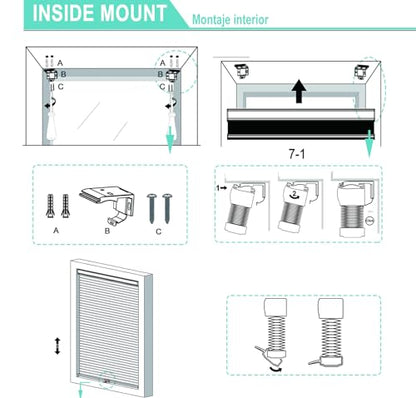 Cordless Cellular Shades Accessories Mounting Brackets Window Shades Replacement Fittings Window Treatment Repair Kit (1.5inch Diameter)