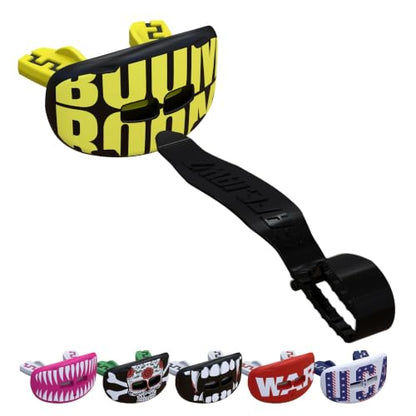 SAFEJAWZ Lip Guard, Football Mouth Guard with Detachable Strap - color: Boom