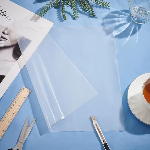 BENECREAT 14.88x12.4inch Ultra Thin Silicone Rubber Sheet, 0.5mm Thick Waterproof Silicone Mats, Clear Desktop Protector Pad for Heat Insulation Tabletop Protection