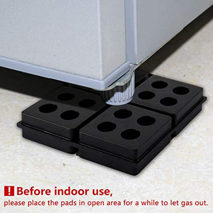 Anti Vibration Pads,4"X 4"X 3/4" Heavy Duty All Rubber Waffle Vibration Isolation Pads for Air Conditioner,Air Compressors,HVAC,Washer etc.