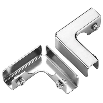 L Shape Fixing Clip Accessories, Aluminum Alloy Reinforced Clip Fits Rimless Aquarium Shower Door Cube Panel Fixing (Silver) 4Pcs