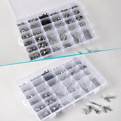 Clear Visible Plastic Storage Box with Removable Dividers, 36 Grids, Suitable for Jewelry, Screws Hardware Accessories Organizer, Crafts, Fishing Tackle