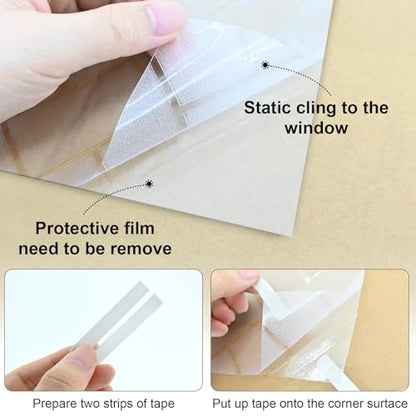 Window Privacy Film, Frosted Glass Static Cling with No-Adhesive Tile Shape Window Cover, Vinyl Stickers for Home Office Glass Sticker Decoration, 35.4 x 78.7 Inches - size: 35.4 x 78.7