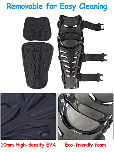 RIDBIKER Motorcycle Knee Shin Guards, Bendable MTB Knee Pads - color: Black, size: Large