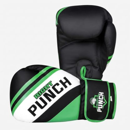 Boxing Gloves for Men & Women – Faux Leather Muay Thai, Kickboxing, MMA & Sparring Gloves – Training Heavy Bag Gloves with Secure Wrist Strap & Thumb Lock – 2 4 6 8 10 12 14 16oz - color: GREEN/BLACK, size: 16 OZ