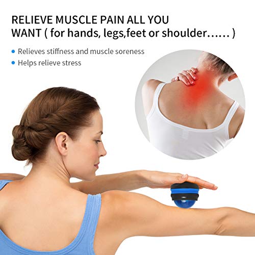 Coolrunner Massage Ball, 2-Pack Handheld Manual Roller Massager - color: Blue+purple