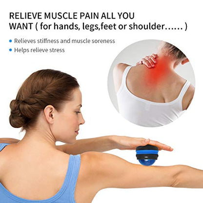 Coolrunner Massage Ball, 2-Pack Handheld Manual Roller Massager - color: Blue+purple