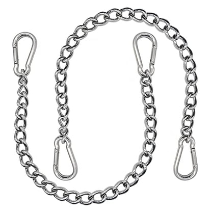 Uenede 24" Length Stainless Steel Hanging Chair Chain, 2PCS