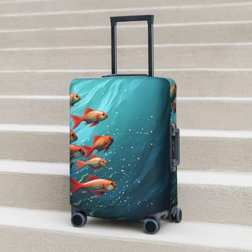 Travel Luggage Cover Elastic Anti-scratch Suitcase Protector Washable Luggage Sleeve Fish aquarium Suitcase Cover Protector Fit 18-32 Inch Suitcases Travel Accessories Large - size: Large