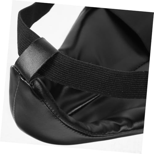 Integrated Groin Protector for Martial Arts Training, Black PU