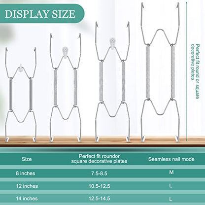 Hotop 12 Pcs Wall Plate Hangers Wire Invisible,8/12/14 Inch,Silver - color: Silver, size: 8/12/14 Inch