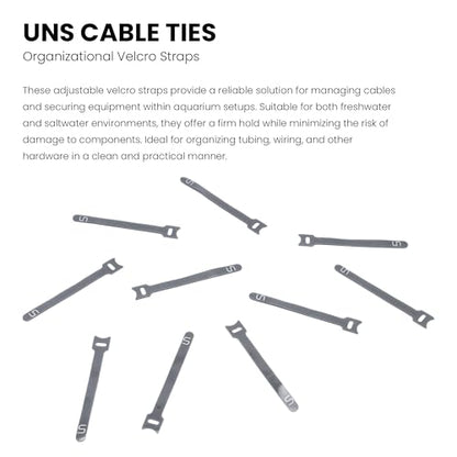 Ultum Nature Systems Cable Ties - Adjustable Durable Sleek Finish Hook and Loop Straps and Cord Organizers for Aquarium Electronics, Office, Home, Computer Accessories, Wire Management – 15 cm