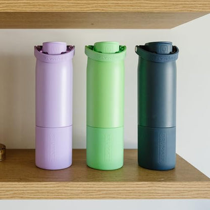 BrüMate Rise 25oz Water Bottle With 100% Leakproof Covered Silicone Straw | Insulated Stainless Steel Water Bottle | Cup-Holder Friendly | Fast Flow | Soft Sip Silicone Spout | BPA-Free (Kiwi) - color: Kiwi, size: 25 Ounces