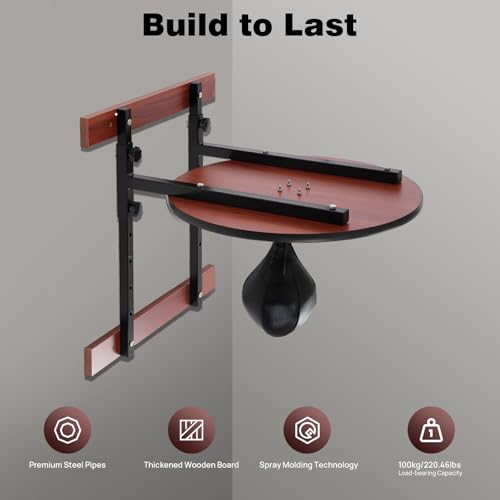 Speed Bag Platform Kit with Heavy-Duty Steel & Adjustable Height, Wall-Mounted Boxing Training Equipment for Home Gyms, Boxing Coaches, Martial Arts Studios