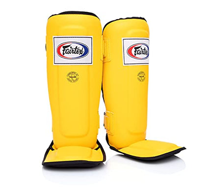 Fairtex SP3 Lightweight Shin Guards, Muay Thai MMA Avoid Shin Splints Gear - color: Yellow, size: Small/Kids