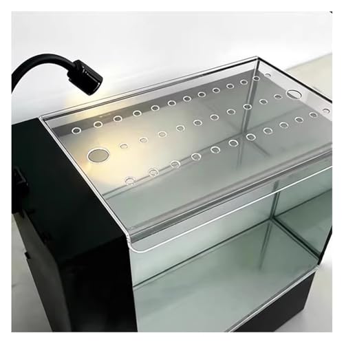 Acrylic Aquarium Canopy with Feeding Port - Customizable Ventilation Lid, Jump-Proof Pet Cover for Fish Tanks, Ideal for Aquatic Life and Easy Access - size: 31x16.5cm