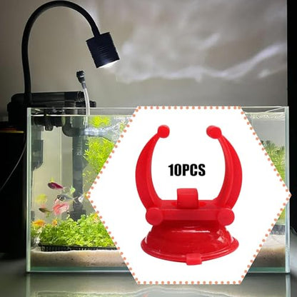 Qianly 10Pcs Standard Heating Rod Holders Clamps, Aquarium Heater Suction Cups