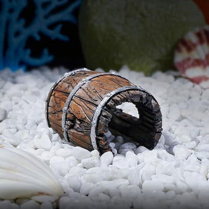 Realistic Resins Fishes Tanks Decoration Miniature Barrels Ornaments Reptiles Hide Cave for Fishes and Reptiles