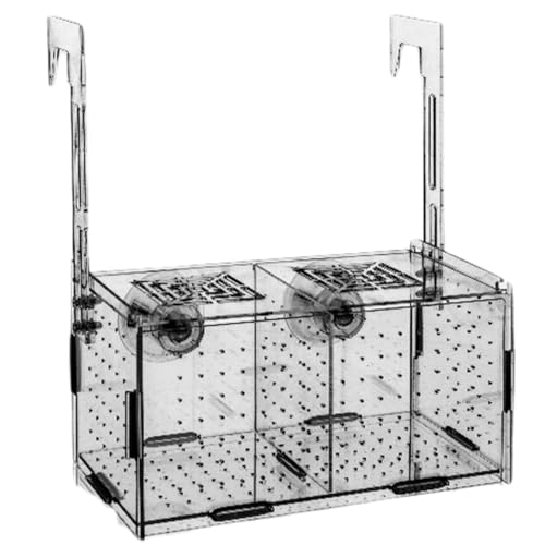 Breeding Box for Fish Tank, Fish Breeding Box, Transparent Insulation Breeder 8x4x4 Detachable Acrylic Small Tank with Suction Cups for Shrimp, Clown, Guppy