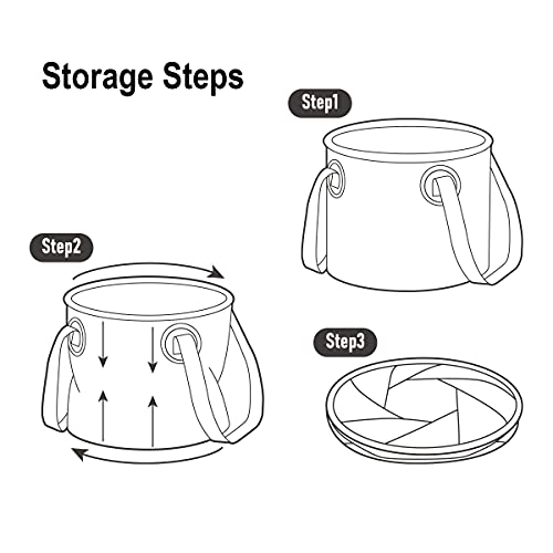 Naturehike Multifunctional Collapsible Water Basin, Folding Tub, Portable Bin, Lightweight Foldable Bucket with Handles for Camping, Dish Washing, Laundry, Fishing, Hiking