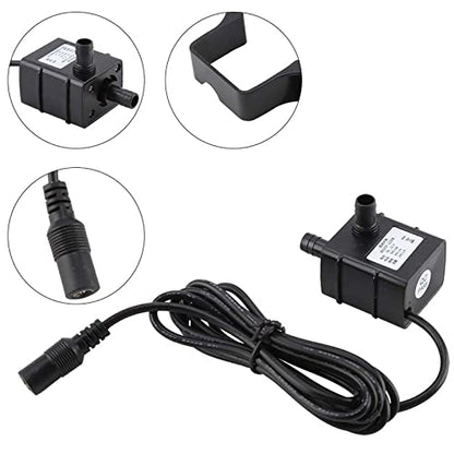 12 Volt Solar, Aquarium Water Pumps, Brushless Submersible Pump Dc12v 240l/H Ultra Quiet Brushless Motor Pump Mini Submersible Water Pump for Aquarium Fish Tank Hydroponic Fountains