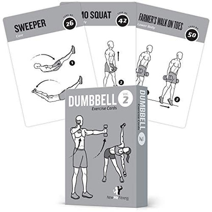 Dumbbell Workout Cards, Instructional Fitness Deck for Women & Men, Beginner Fitness Guide to Training Exercises at Home or Gym (Dumbbell, Vol 2) - style: Dumbbell Vol2