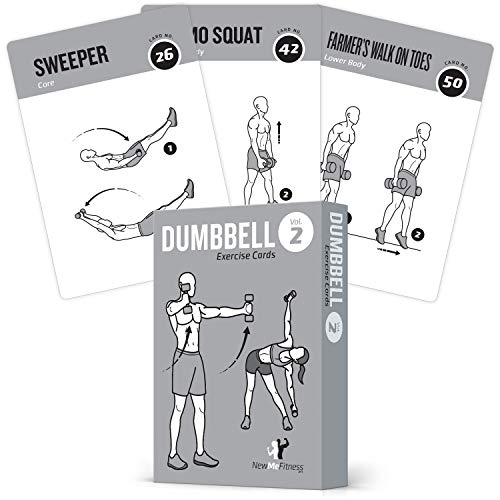 Dumbbell Workout Cards, Instructional Fitness Deck for Women & Men, Beginner Fitness Guide to Training Exercises at Home or Gym (Dumbbell, Vol 2) - style: Dumbbell Vol2