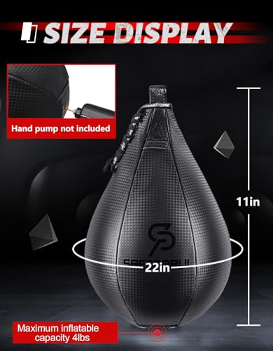 Speed Bag,Speed Bag for Boxing,PU Leather Reflex Training Pear Shaped Punching Bag,Fast Reaction Skills Development Perfect for Kids Teens Adults Boxing Coaches - color: Maya Black (10" x 7")