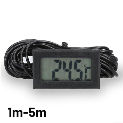 Digital for MINI Thermometer With LCD Display Waterproof Humidity Meter Sensor -50 To 110°C For Aquariums Terrariums And Liquid Measurement Includes for battery And Black Cable(2 meters)