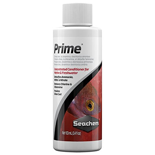 Seachem Prime Fresh and Saltwater Conditioner - Chemical Remover and Detoxifier 100 ml - size: 100 mL, style: Conditioner