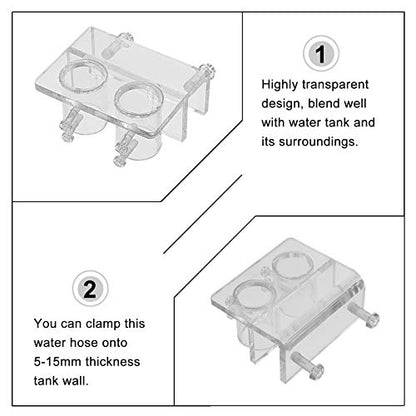 Yardwe Dual Slot Tube Clamp for Aquarium Acrylic Holder Fixing Clip Air Pump Tubing Mount