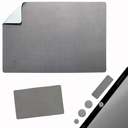 Mouse Pad Adhesive Bottom - Sticks to Any Surface - Portable - Webcam Covers and Screen Cleaner Included (2 Pack -Blank- Gray - color: 2 PACK - BLANK GRAY