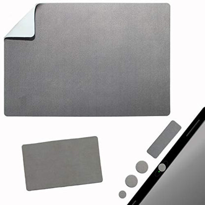 Mouse Pad Adhesive Bottom - Sticks to Any Surface - Portable - Webcam Covers and Screen Cleaner Included (2 Pack -Blank- Gray - color: 2 PACK - BLANK GRAY